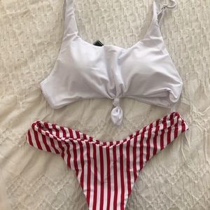 2 piece high rise bathing suit